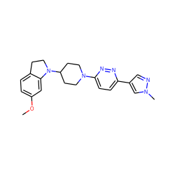 COc1ccc2c(c1)N(C1CCN(c3ccc(-c4cnn(C)c4)nn3)CC1)CC2 ZINC000103242991