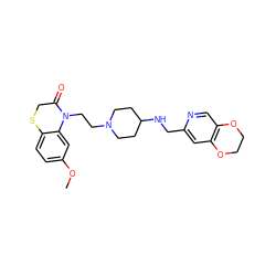 COc1ccc2c(c1)N(CCN1CCC(NCc3cc4c(cn3)OCCO4)CC1)C(=O)CS2 ZINC000034846057