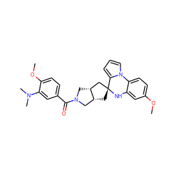 COc1ccc2c(c1)N[C@@]1(C[C@@H]3CN(C(=O)c4ccc(OC)c(N(C)C)c4)C[C@@H]3C1)c1cccn1-2 ZINC000299819801