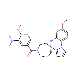 COc1ccc2c(c1)N[C@@]1(CCCN(C(=O)c3ccc(OC)c(N(C)C)c3)CC1)c1cccn1-2 ZINC000299828910