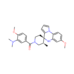 COc1ccc2c(c1)N[C@@]1(CCN(C(=O)c3ccc(OC)c(N(C)C)c3)C[C@@H]1C)c1cccn1-2 ZINC000299828593