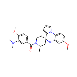 COc1ccc2c(c1)N[C@]1(CCN(C(=O)c3ccc(OC)c(N(C)C)c3)[C@H](C)C1)c1cccn1-2 ZINC000299828558