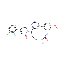 COc1ccc2c(c1)NC(=O)[C@H](C)CCC[C@H](N1CCC(c3c(F)ccc(Cl)c3F)=CC1=O)c1cc-2ccn1 ZINC000208047029