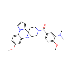 COc1ccc2c(c1)NC1(CCN(C(=O)c3ccc(OC)c(N(C)C)c3)CC1)c1cccn1-2 ZINC000141776092