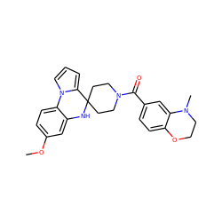 COc1ccc2c(c1)NC1(CCN(C(=O)c3ccc4c(c3)N(C)CCO4)CC1)c1cccn1-2 ZINC000299831302