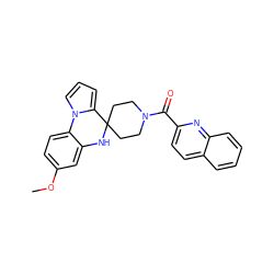 COc1ccc2c(c1)NC1(CCN(C(=O)c3ccc4ccccc4n3)CC1)c1cccn1-2 ZINC000299829920