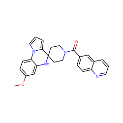 COc1ccc2c(c1)NC1(CCN(C(=O)c3ccc4ncccc4c3)CC1)c1cccn1-2 ZINC000198036465