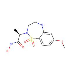 COc1ccc2c(c1)NCCN([C@H](C)C(=O)NO)S2(=O)=O ZINC000013518112