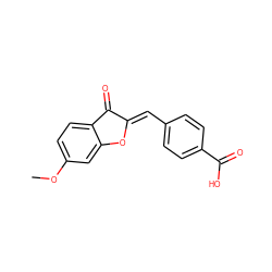 COc1ccc2c(c1)O/C(=C\c1ccc(C(=O)O)cc1)C2=O ZINC000168202249