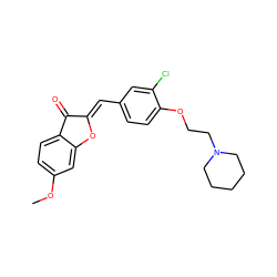 COc1ccc2c(c1)O/C(=C\c1ccc(OCCN3CCCCC3)c(Cl)c1)C2=O ZINC000299859145