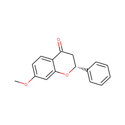 COc1ccc2c(c1)O[C@@H](c1ccccc1)CC2=O ZINC000000057952