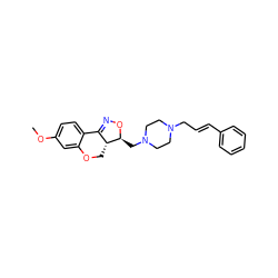 COc1ccc2c(c1)OC[C@@H]1C2=NO[C@H]1CN1CCN(C/C=C/c2ccccc2)CC1 ZINC000022930601