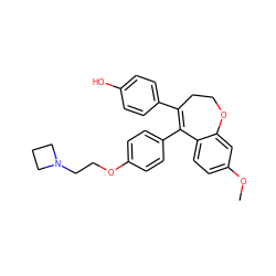 COc1ccc2c(c1)OCCC(c1ccc(O)cc1)=C2c1ccc(OCCN2CCC2)cc1 ZINC000040894446