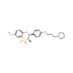 COc1ccc2c(c1)S(=O)(=O)[C@H](C)[C@H](c1ccc(OCCCN3CCCC3)cc1)O2 ZINC000043119503