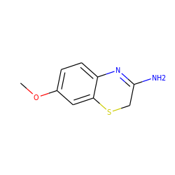 COc1ccc2c(c1)SCC(N)=N2 ZINC000000336182