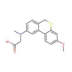 COc1ccc2c(c1)SCc1ccc(N(C)CC(=O)O)cc1-2 ZINC000653700708