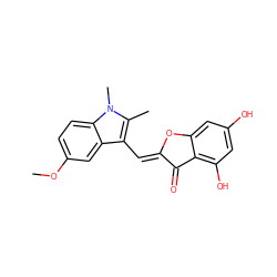 COc1ccc2c(c1)c(/C=C1\Oc3cc(O)cc(O)c3C1=O)c(C)n2C ZINC000049066689