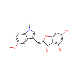 COc1ccc2c(c1)c(/C=C1\Oc3cc(O)cc(O)c3C1=O)cn2C ZINC000049070461