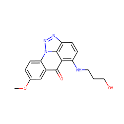 COc1ccc2c(c1)c(=O)c1c(NCCCO)ccc3nnn2c31 ZINC000101321761