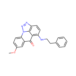 COc1ccc2c(c1)c(=O)c1c(NCCc3ccccc3)ccc3nnn2c31 ZINC000101321756