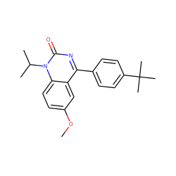 COc1ccc2c(c1)c(-c1ccc(C(C)(C)C)cc1)nc(=O)n2C(C)C ZINC000045371468