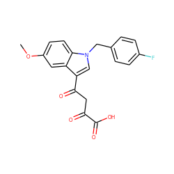 COc1ccc2c(c1)c(C(=O)CC(=O)C(=O)O)cn2Cc1ccc(F)cc1 ZINC000101456680