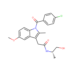 COc1ccc2c(c1)c(CC(=O)N[C@@H](C)CO)c(C)n2C(=O)c1ccc(Cl)cc1 ZINC000013441192