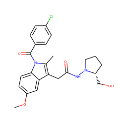 COc1ccc2c(c1)c(CC(=O)NN1CCC[C@@H]1CO)c(C)n2C(=O)c1ccc(Cl)cc1 ZINC000028759510