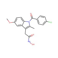 COc1ccc2c(c1)c(CC(=O)NO)c(C)n2C(=O)c1ccc(Cl)cc1 ZINC000000608008