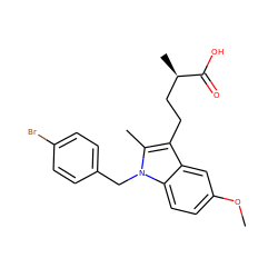 COc1ccc2c(c1)c(CC[C@@H](C)C(=O)O)c(C)n2Cc1ccc(Br)cc1 ZINC000027849893