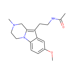 COc1ccc2c(c1)c(CCNC(C)=O)c1n2CCN(C)C1 ZINC000043069225