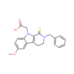 COc1ccc2c(c1)c1c(n2CC(=O)O)C(=S)N(Cc2ccccc2)CC1 ZINC000073200093