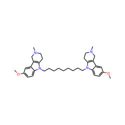 COc1ccc2c(c1)c1c(n2CCCCCCCCCn2c3c(c4cc(OC)ccc42)CN(C)CC3)CCN(C)C1 ZINC000474606970