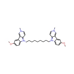 COc1ccc2c(c1)c1cn(C)ccc-1[n+]2CCCCCCCCC[n+]1c2ccn(C)cc-2c2cc(OC)ccc21 ZINC000473090810