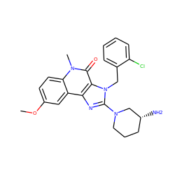 COc1ccc2c(c1)c1nc(N3CCC[C@@H](N)C3)n(Cc3ccccc3Cl)c1c(=O)n2C ZINC000095559674