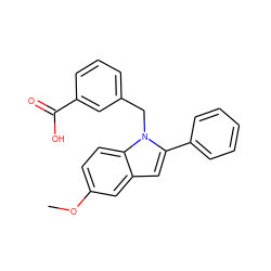 COc1ccc2c(c1)cc(-c1ccccc1)n2Cc1cccc(C(=O)O)c1 ZINC000169701305