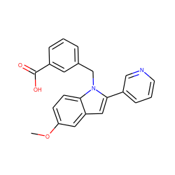 COc1ccc2c(c1)cc(-c1cccnc1)n2Cc1cccc(C(=O)O)c1 ZINC000169701315