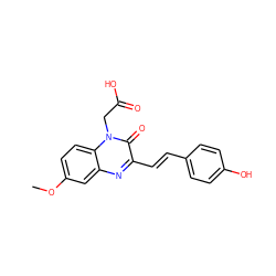 COc1ccc2c(c1)nc(/C=C/c1ccc(O)cc1)c(=O)n2CC(=O)O ZINC001772573733