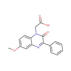 COc1ccc2c(c1)nc(-c1ccccc1)c(=O)n2CC(=O)O ZINC000076882884