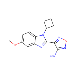 COc1ccc2c(c1)nc(-c1nonc1N)n2C1CCC1 ZINC000049033522