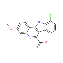 COc1ccc2c(c1)nc(C(=O)O)c1c3cccc(Cl)c3[nH]c21 ZINC000473110855