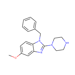 COc1ccc2c(c1)nc(N1CCNCC1)n2Cc1ccccc1 ZINC000013761043