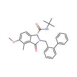 COc1ccc2c(c1C)C(=O)N(Cc1ccccc1-c1ccccc1)[C@H]2C(=O)NC(C)(C)C ZINC000141364612