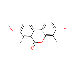 COc1ccc2c(c1C)c(=O)oc1c(C)c(O)ccc12 ZINC000028571834