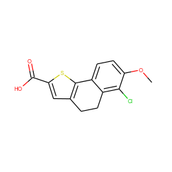 COc1ccc2c(c1Cl)CCc1cc(C(=O)O)sc1-2 ZINC000653707403