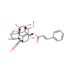 COc1ccc2c(c1O)[C@@]13CC(=O)N(C)[C@@]14C[C@@H]2O[C@]4(OC)[C@@H](OC)[C@@H](OC(=O)/C=C/c1ccccc1)C3 ZINC000049784446