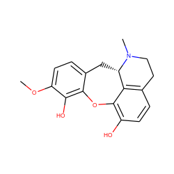 COc1ccc2c(c1O)Oc1c(O)ccc3c1[C@H](C2)N(C)CC3 ZINC000029041601