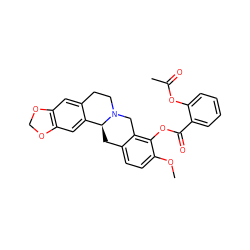 COc1ccc2c(c1OC(=O)c1ccccc1OC(C)=O)CN1CCc3cc4c(cc3[C@@H]1C2)OCO4 ZINC000095595815