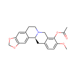 COc1ccc2c(c1OC(C)=O)CN1CCc3cc4c(cc3[C@@H]1C2)OCO4 ZINC000095598038