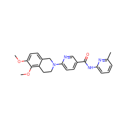 COc1ccc2c(c1OC)CCN(c1ccc(C(=O)Nc3cccc(C)n3)cn1)C2 ZINC000095588291